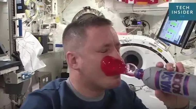 Don't blow bubbles into your drink bottle when you are in space!