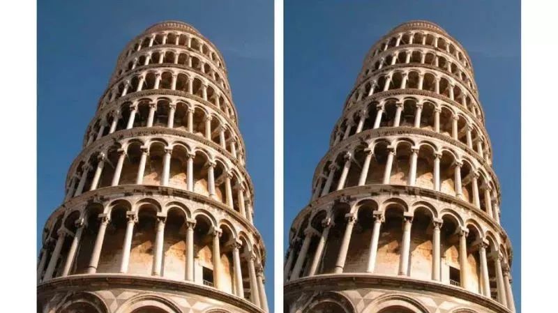 Just post the same picture twice and you get the illusion of leaning tower!