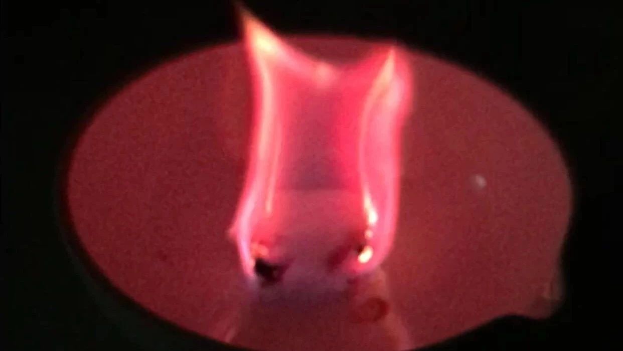 Flame color reaction: sugar cube version